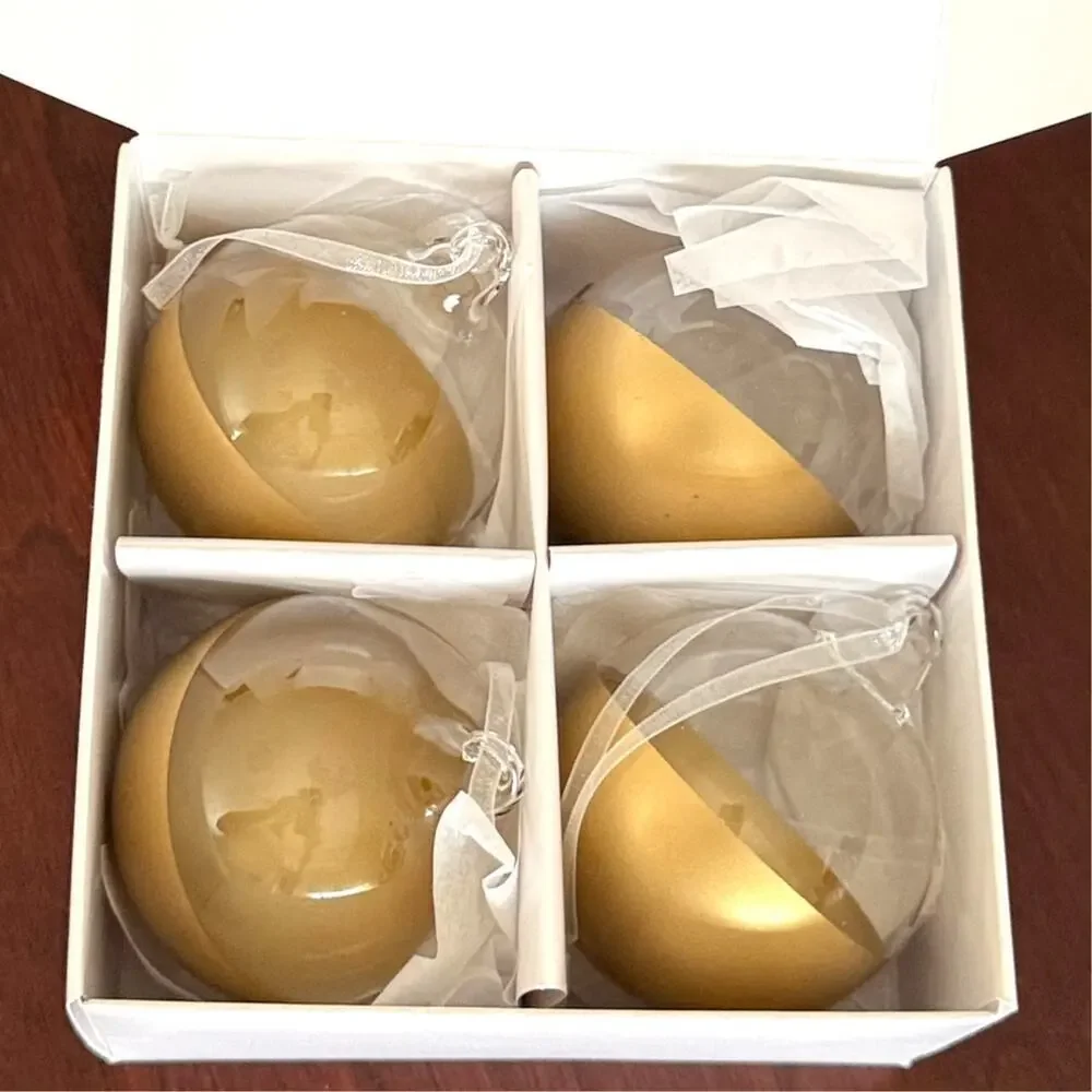 IKEA VINTERFINT Tree Ornament Bauble Clear Glass Gold 2 ¼